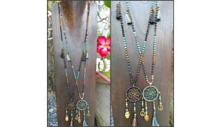 stone beads dream catcher pendant necklaces handmade free shipping 50 pieces